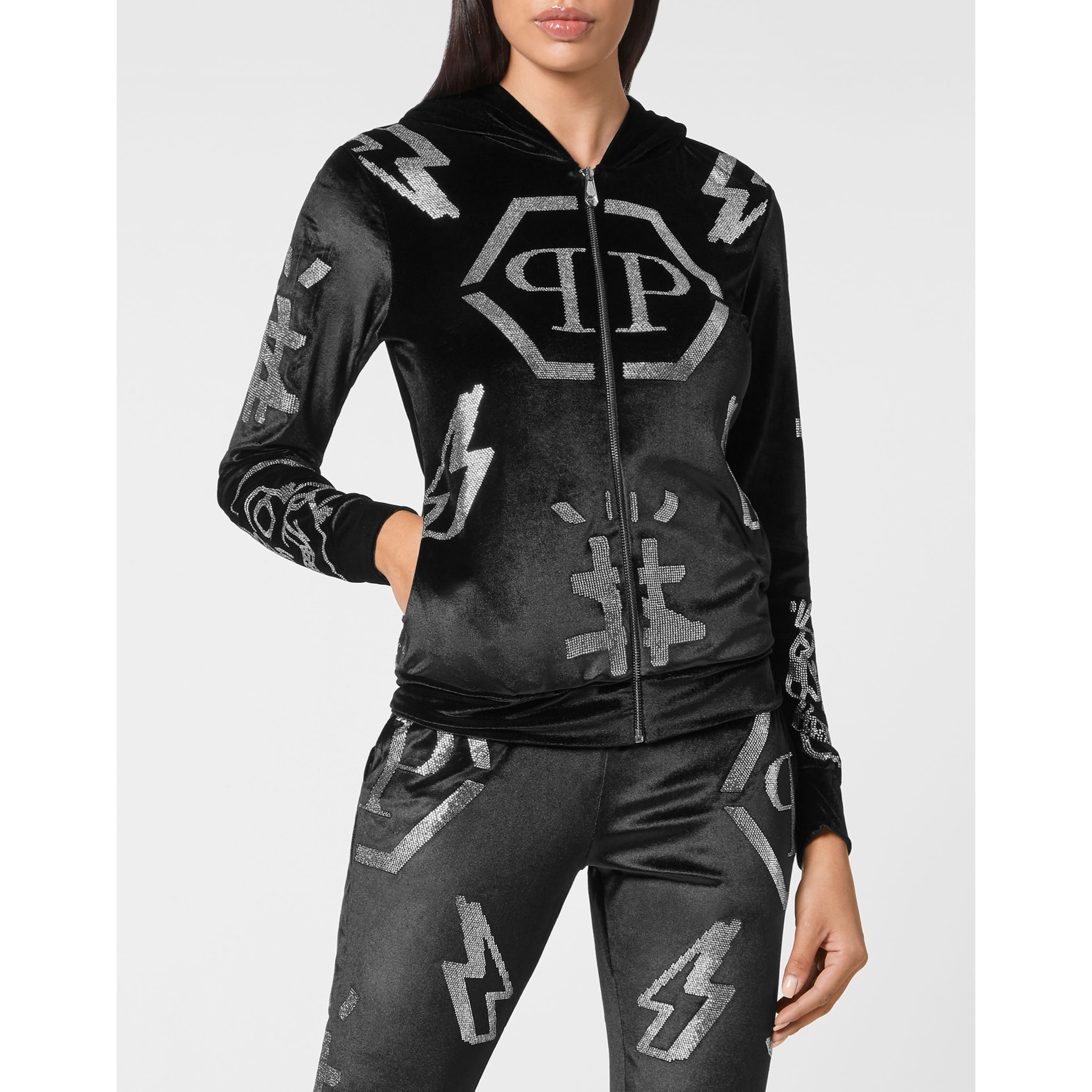PHILIPP PLEIN Chándal: Sudadera con capucha y pantalón MONOGRAM