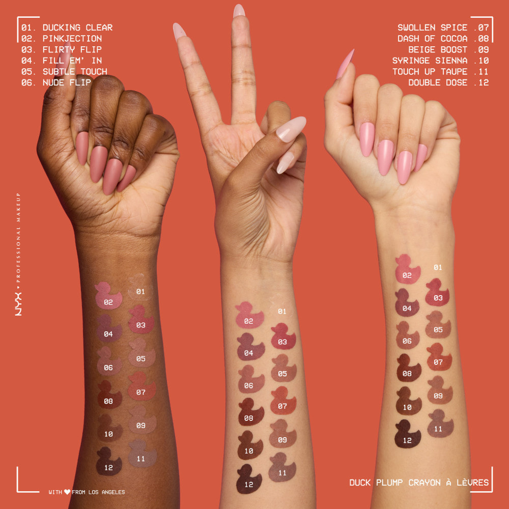 NYX Professional Makeup Duck Plump Plumping Lip Liner, crayon à lèvres, jusqu'à 10h de tenue, fini mat, Ducking Clear