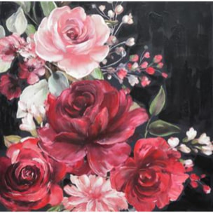 Quadro in legno rosso quadrato cm100x100h3