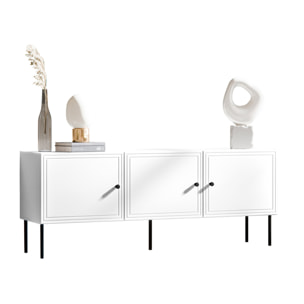 Lavaggi - meuble tv - 3 portes - 150 cm - Blanc