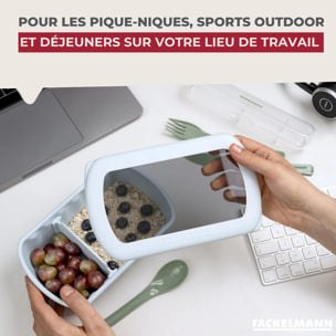 Lot de 3 Lunchbox Fackelmann Storage avec set de 3 boîtes à sauce