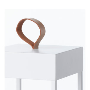 Lampe à poser Tomasucci PAGODA, en acier, blanc, 14 × 14 × 30 cm