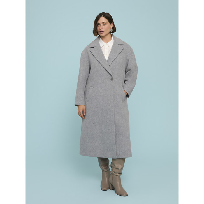 Fiorella Rubino - Cappotto lungo in panno misto lana - Grigio