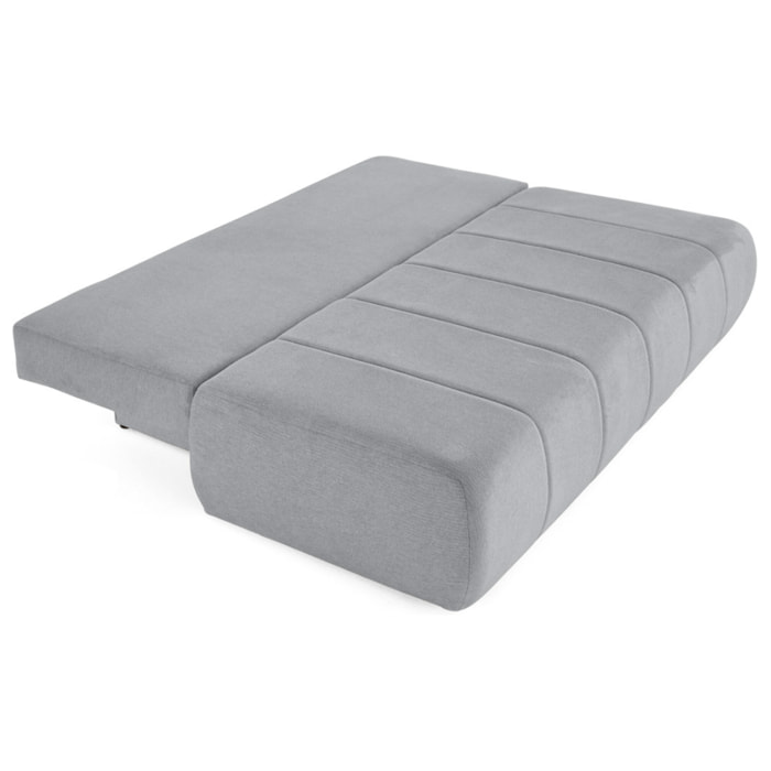 Harper - canapé 3 places convertible avec coffre en tissu texturé - Gris