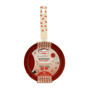 Poêle 20cm en aluminium cerise - tous feux CERISE