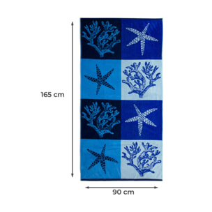 Telo Mare Spugna Jacquard Spiaggia Disegno Playa