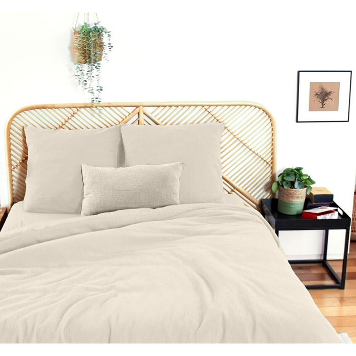 Parure housse de couette 3PCS en Gaze de coton 57 fils - GALET