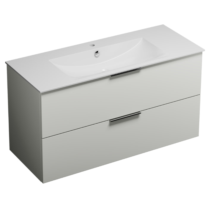 Meuble de salle de bain 120 cm BURGBAD Olena blanc brillant