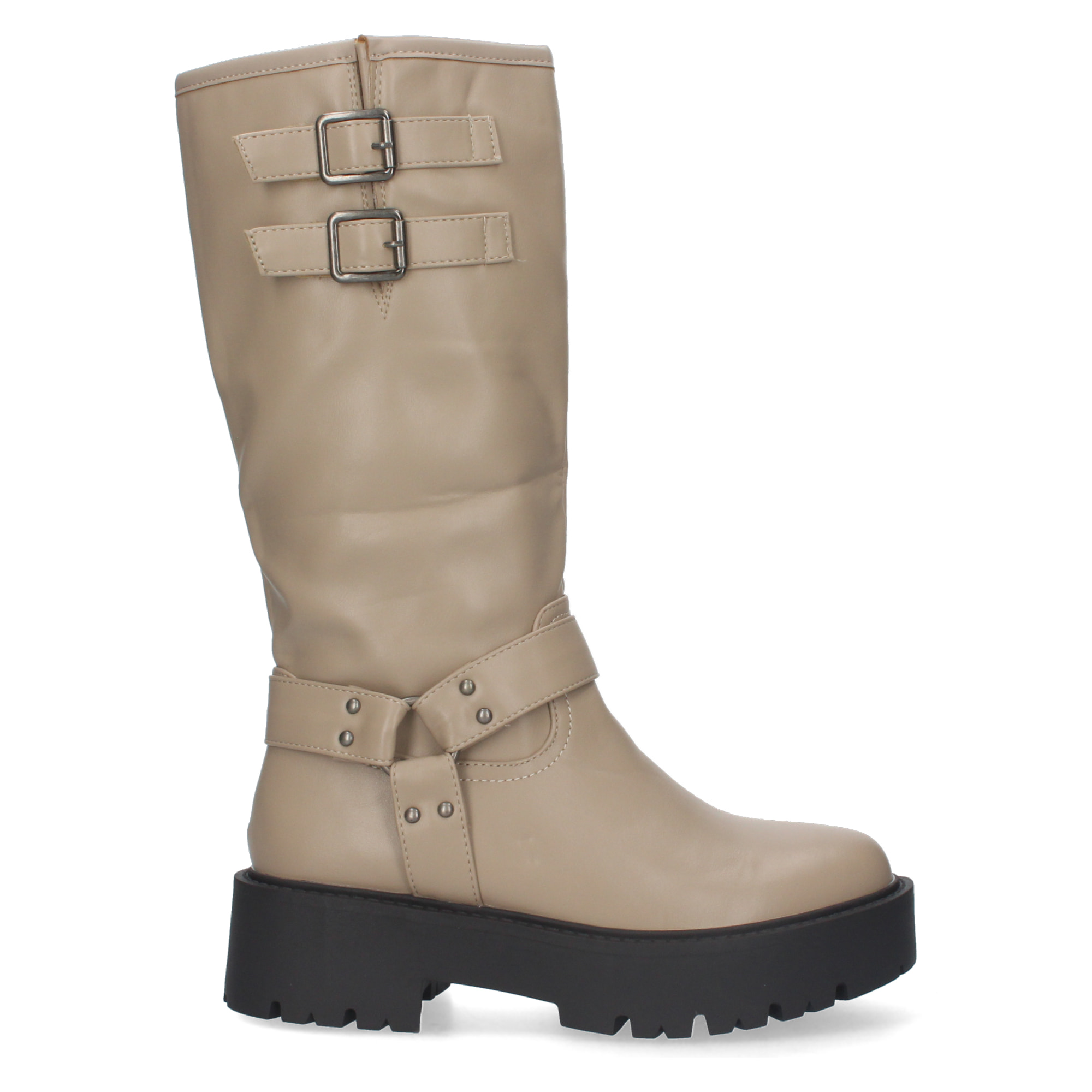 Bota Motera con Tacón Bajo y Plataforma