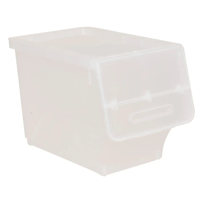 Boîte en plastique transparente à ouverture frontale 24L