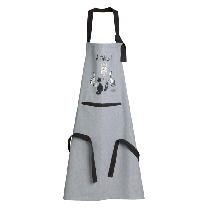 Tablier de cuisine Dubout chat horloge