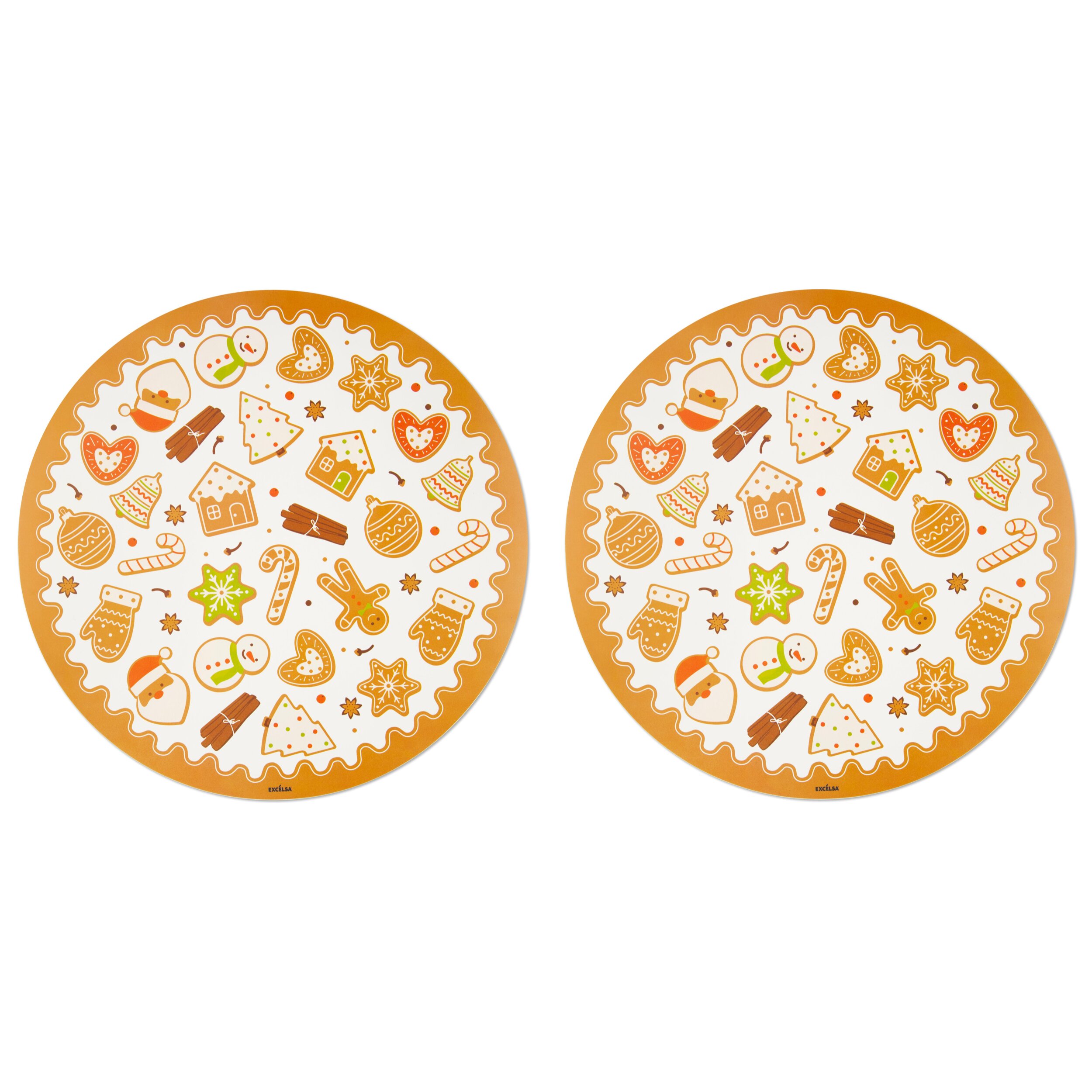 Set 2 tovagliette tonde Excelsa – Wonderful Ginger, Polipropilene multicolore