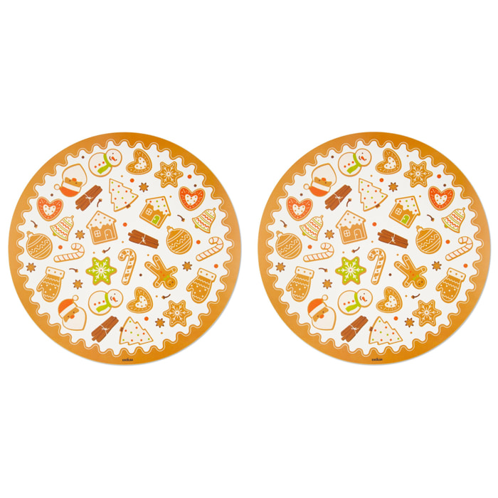 Set 2 tovagliette tonde Excelsa – Wonderful Ginger, Polipropilene multicolore