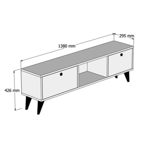 Mesa tv,100% tablero de aglomerado rechapado en melamina, color nogal

negro