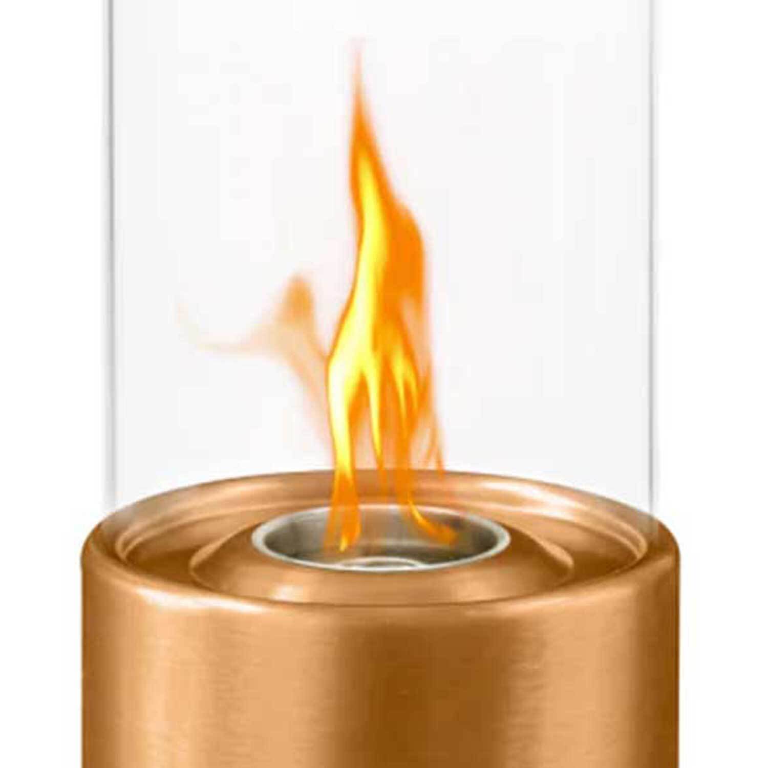 Marsiglia - Camino a bioetanolo da tavolo per interni ed esterni Ø16 x H27 cm, colore bronzo