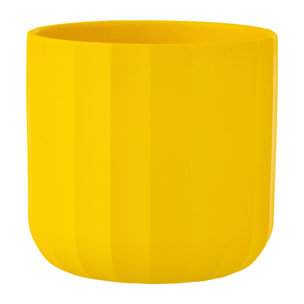 J-Line cache-pot Summer - céramique - jaune - large - 2 pcs - Ø 18.5 cm