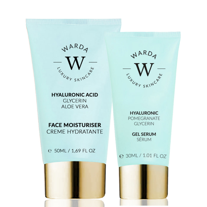 HIDRATANTE CON ÁCIDO HIALURÓNICO AUMENTADOR DE LA HIDRATACIÓN DE LA PIEL 50 ml + SUERO EN GEL CON ÁCIDO HIALURÓNICO AUMENTADOR DE LA HIDRATACIÓN DE LA PIEL 30 ml