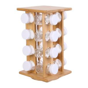 7presentoir A Epices 16 Pots En Bambou