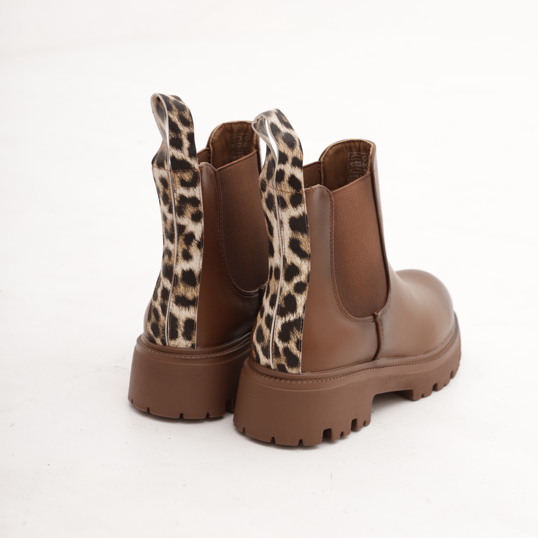 STIVALETTO BASSO ELASTICI ANIMALIER CHOCOLA' MARRONE