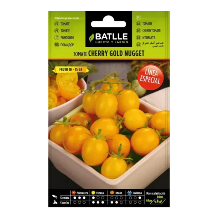 Semillas de Tomate Amarillo Cherry Gold Nugget Batlle