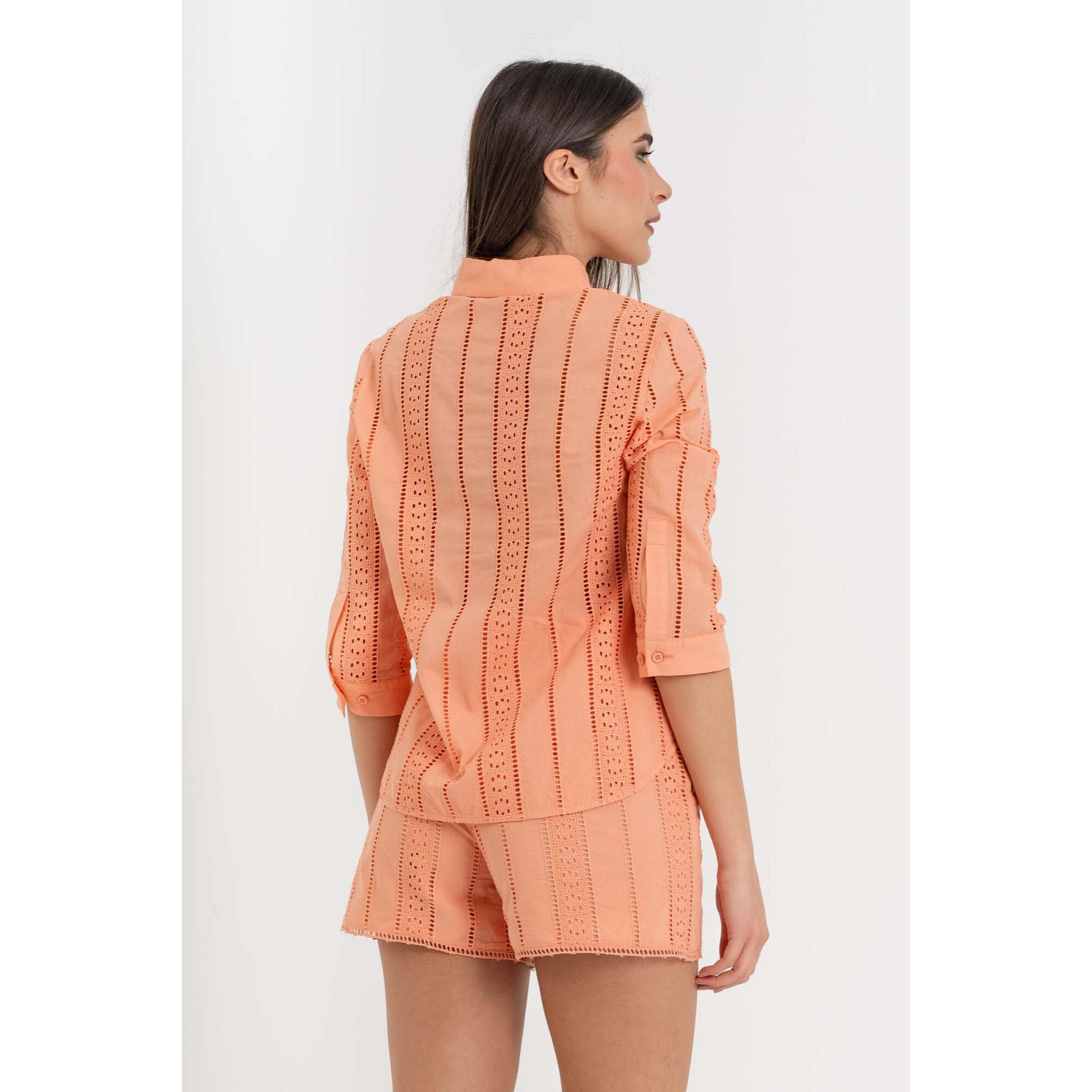 Kocca - Camicia da donna in cotone con pizzo sangallo Donna