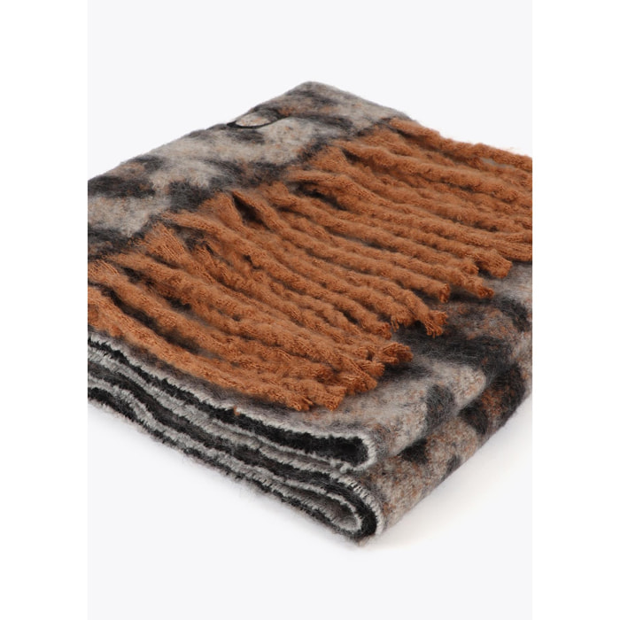 Sciarpa Animalier con Frange