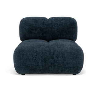 Grace - module d'assise sans accoudoir en velours texturé - Bleu