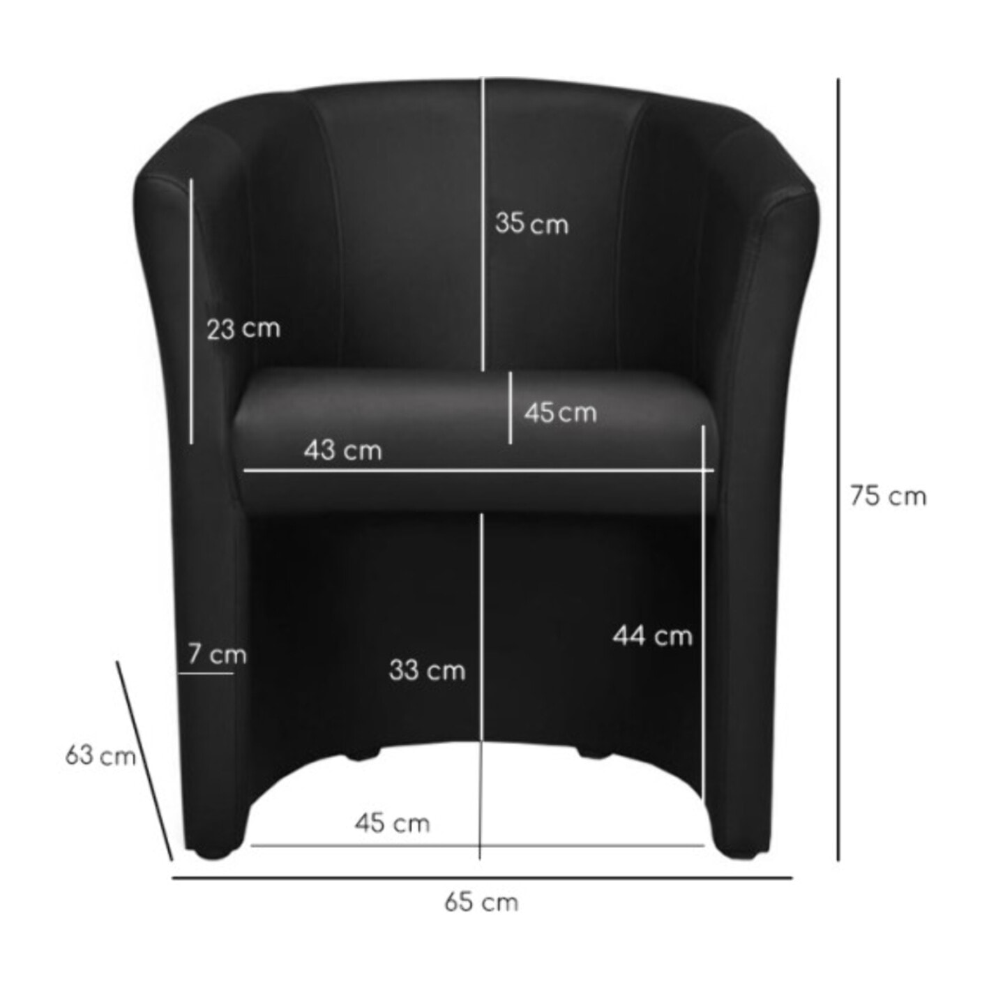 Fauteuil cabriolet en simili - LILOU