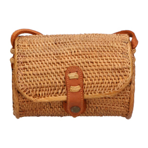 Borsa a tracolla da Donna Laurenzia in Rattan Prodotto Vegano 14x20x14 cm