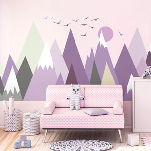 Stickers muraux enfants - Décoration chambre bébé - Autocollant Sticker mural géant enfant montagnes scandinaves JAZKA