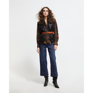 Gilet corto imbottito in finte paillettes