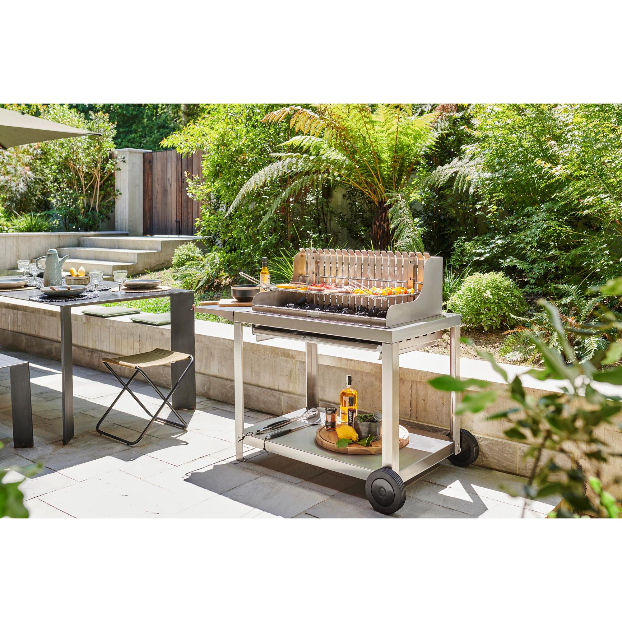 Barbecue Irissarry Inox 78*32 Sur Chariot - LE MARQUIER