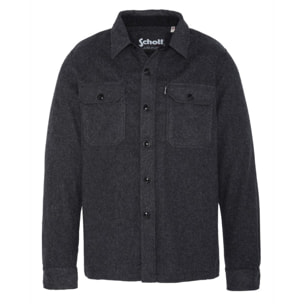 SHCARL3 WOOL MIX OVERSHIRT WITH CHEST FLAP POCKETS 44% ACRYLIC 24% POLYESTER 18% WOOL 14% COTTON Grigio