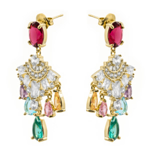 Pendientes Bustsi acabado oro amarillo 18k
