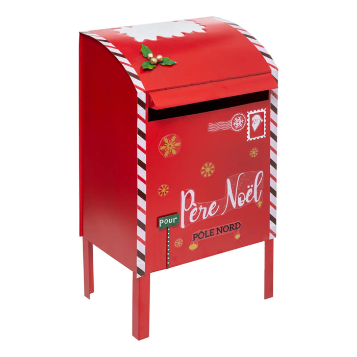 Grand Modèle Boite Lettres Rouge Métal H 80