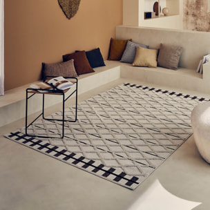 Nala - tapis moderne mini losange, crème