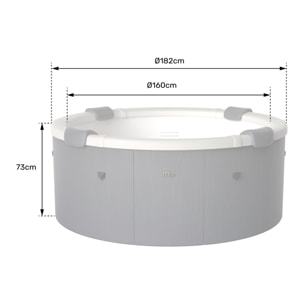 MSPA - Spa rigide connecté rond Ø 182cm DENVER - 6 places + bar flottant