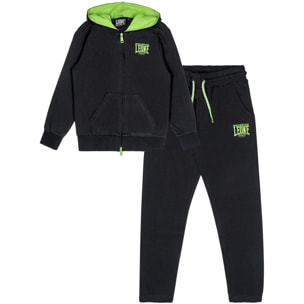 Tuta da bambino in cotone non garzato con cappuccio e zip Leone Boxing