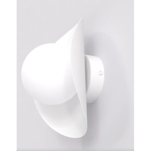 Lampada da parete Fiero in acciaio bianco opaco