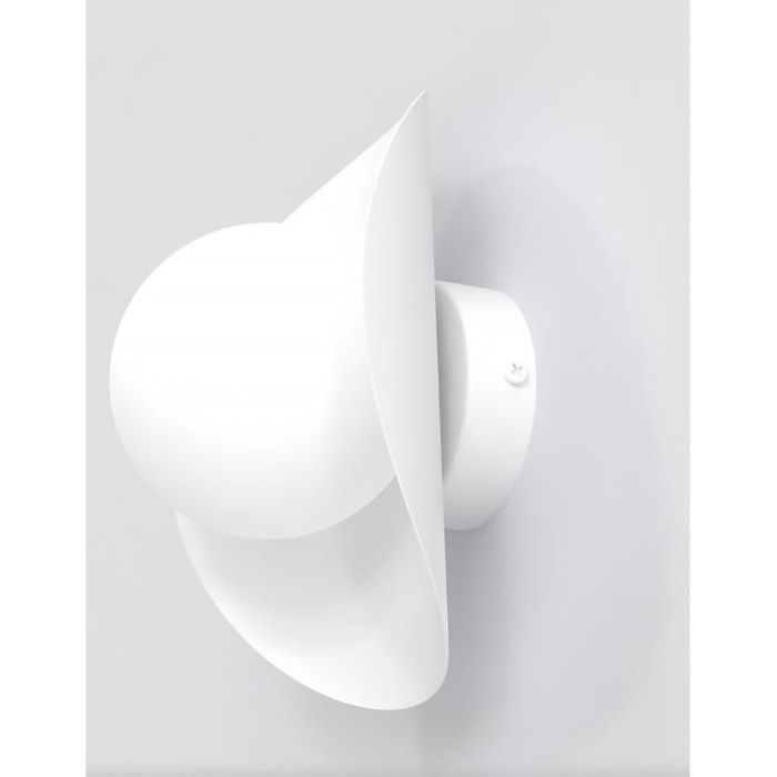 Lampada da parete Fiero in acciaio bianco opaco