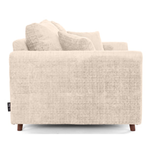 Rune - canapé droit 3 places en velours texturé - Beige