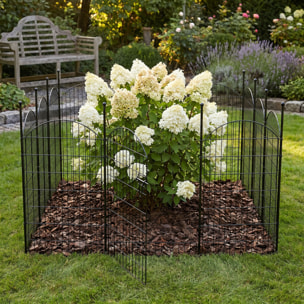 Aron - Recinzione per animali domestici 650x150 cm con cancelletto da giardino esterno in ferro nera