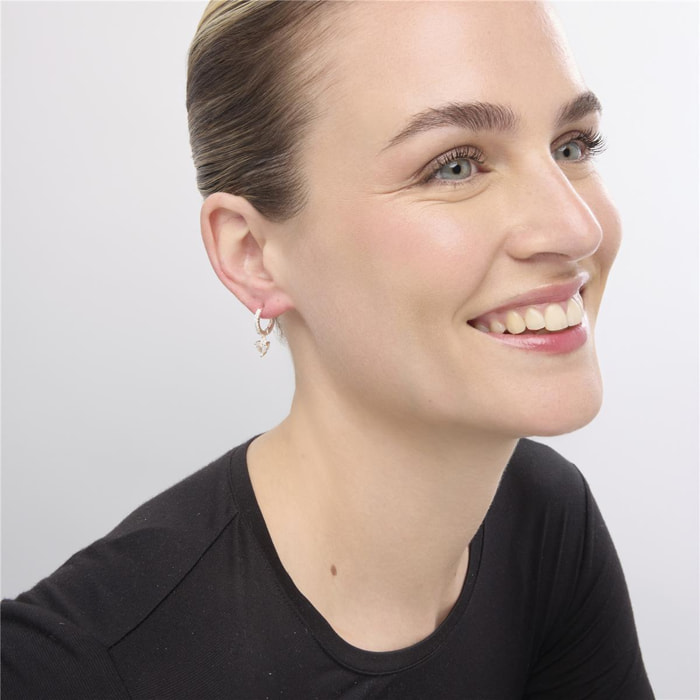 Pendientes acabado plata y Circonita Brillante