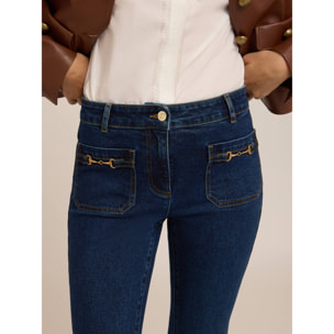 Motivi - Jeans flare con alamari in metallo - Blu