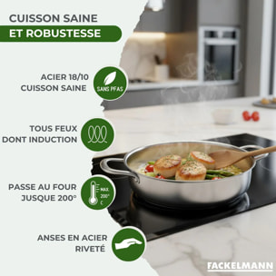 Sautoir 28 cm en inox 18/10 Triply Fackelmann Vita3