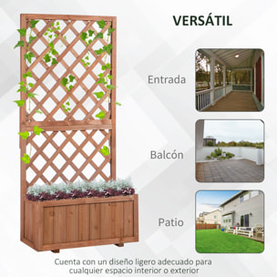 Jardinera con Enrejado de Madera para Cultivo Plantas Flores 72,5x31,5x149,5 cm