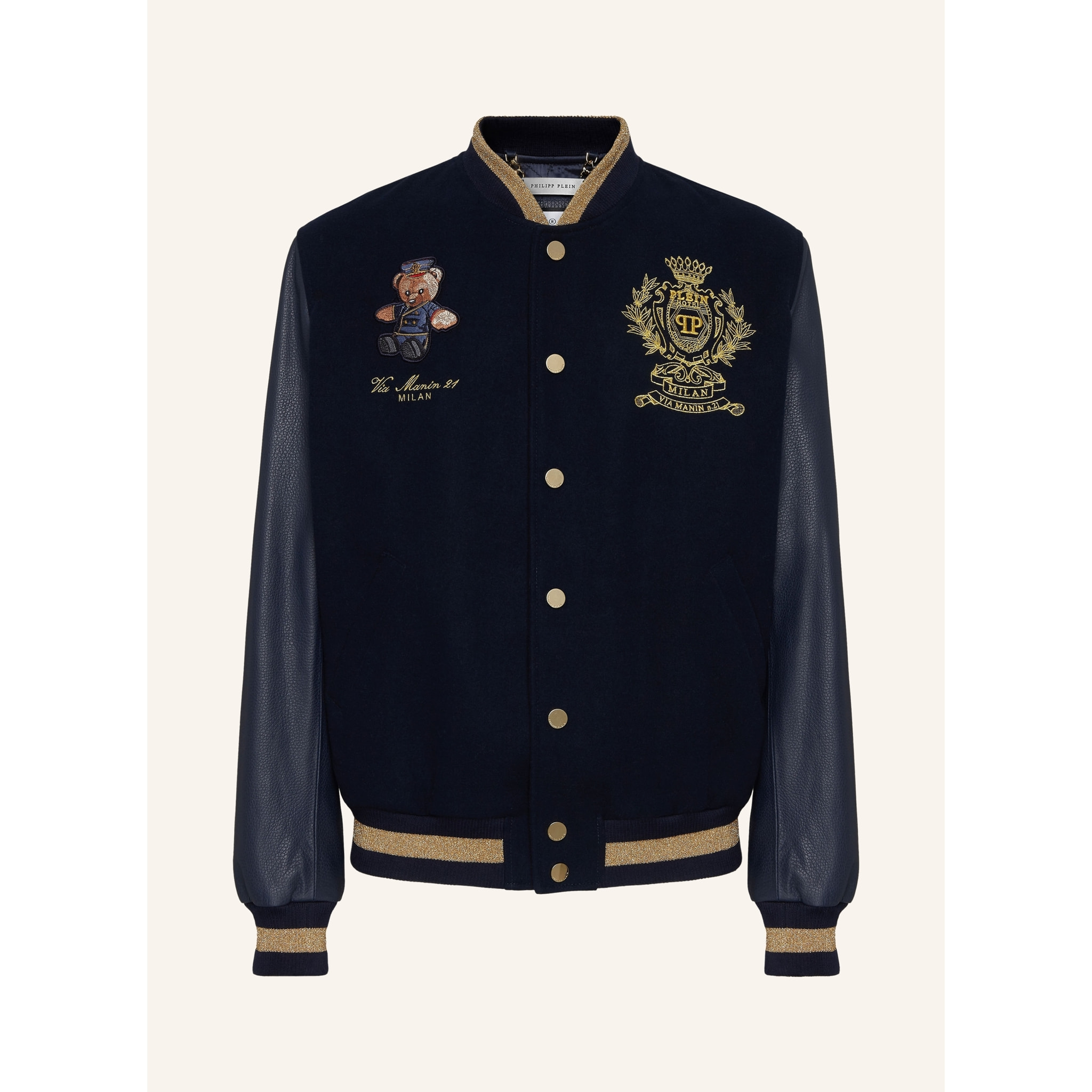 PHILIPP PLEIN Bomber de cuero TEDDY