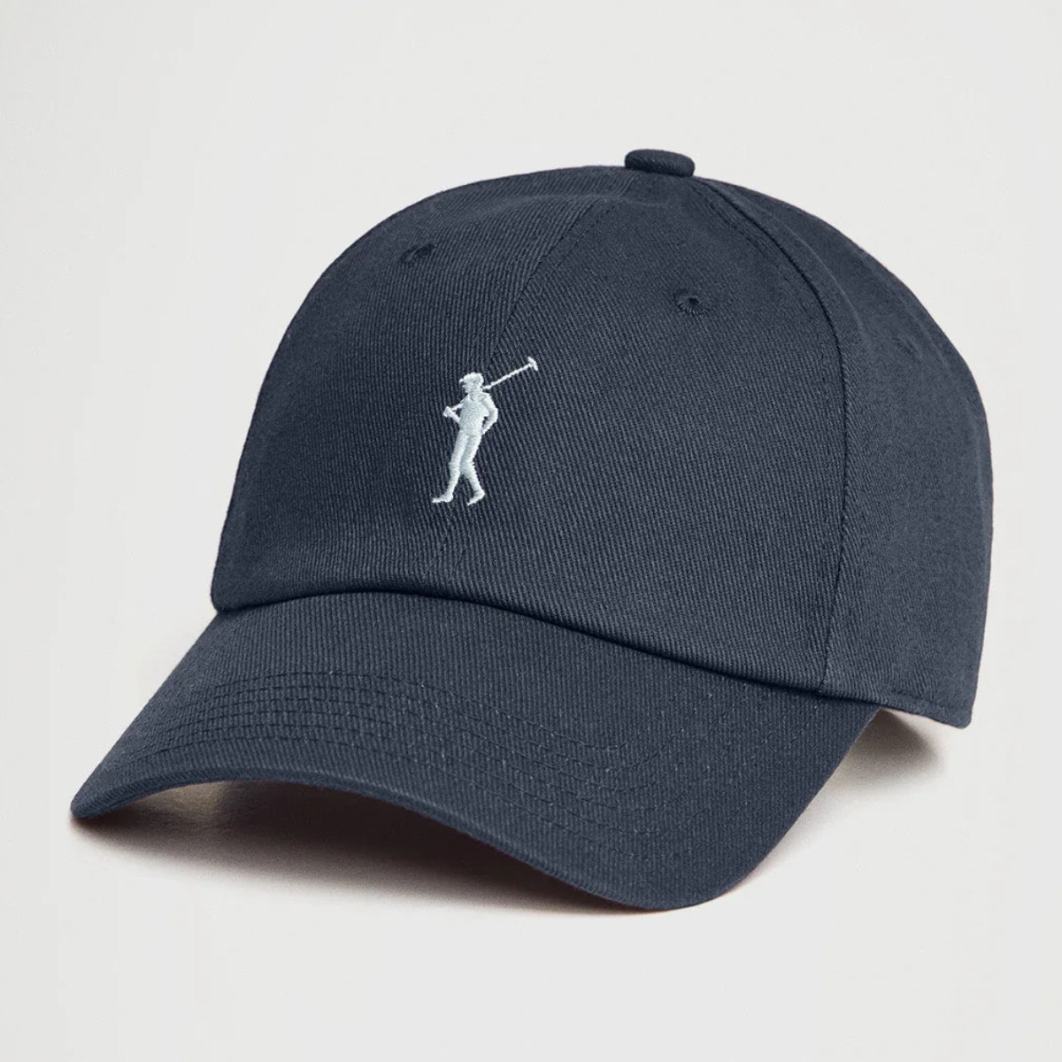 Gorra azul denim de seis paneles con logo Rigby Go
