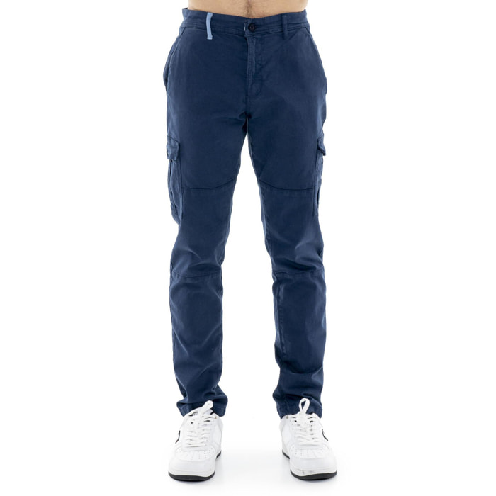 Pantaloni cargo in twill da uomo con passanti Leone Easy