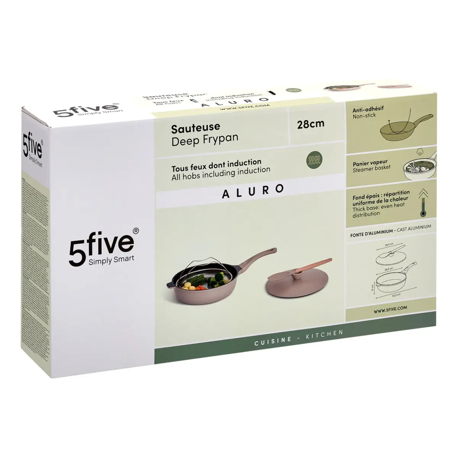 Sauteuse Aluro aluminium beige D28cm